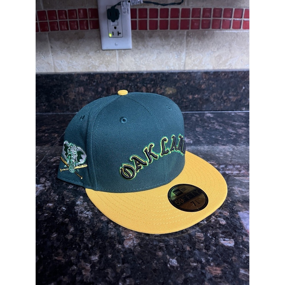 Oakland Athletics Script Prime Two Tone New Era Size 7 3/8 Topperzsstore Green